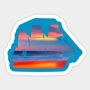 Sunset yacht Sticker